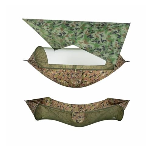 Camping Hammock with Mosquito Net and Rain Fly Tarp,Hammock Chair Swing Chair Outdoor for Backpacking, Survival,Travel for Terrace, Outdoor(Camouflage and Camou)
