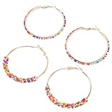 Boucles d'oreilles perlées - ces créoles perlées sont magnifiques, pleines de style bohème et d'élégance ethnique, boucles d'oreilles pendantes bohèmes pour femmes