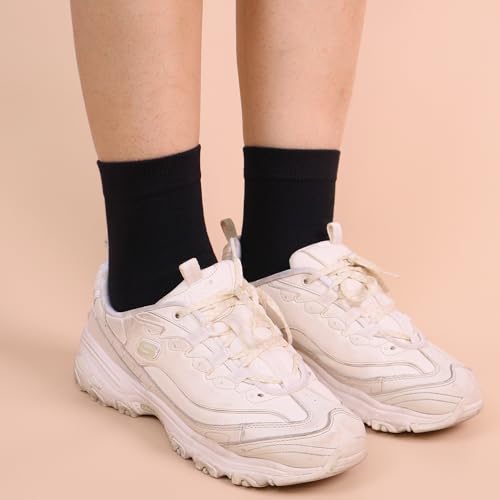 Image of Womens Viscose Bamboo Crew Socks Thin Casual Ultra Soft Colorful Above Ankle Socks Breathable Comfortable 3 /6 Pairs
