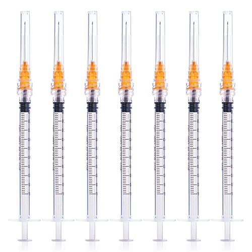 Image of 1ml Syringe 25G 1 inch Luer Lock Needle Lab Disposable Sample Syringes, 20 Pack