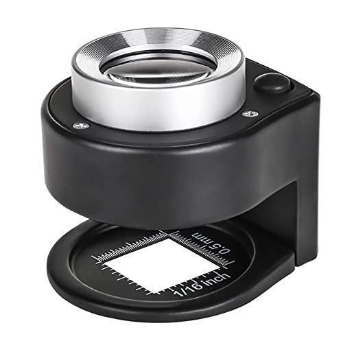 VOANZO 30X Coin Magnifier USB Rechargeable 6 Lights Portable Metal Eye Loupe Sewing Magnifying Glass for Textile Optical Jewelry Tool