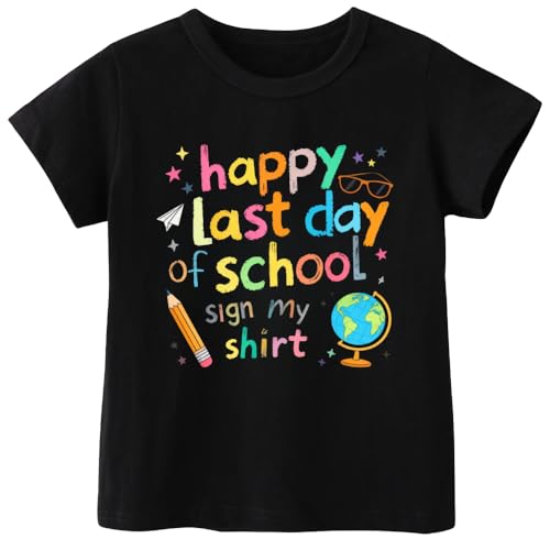 HoieMoieKa Happy Last Day of School Shirt Kids –Boys Girls Last Day of School's Out for Summer T-Shirt 3T-8T