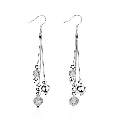 Dmeiling Classic Sterling Silver Linear Rotary Multi-ear Earrings Earrings, 8-character Hanging Earrings, Grape Earrings, Retro Earrings Earrings Set (925 Three-line earring)