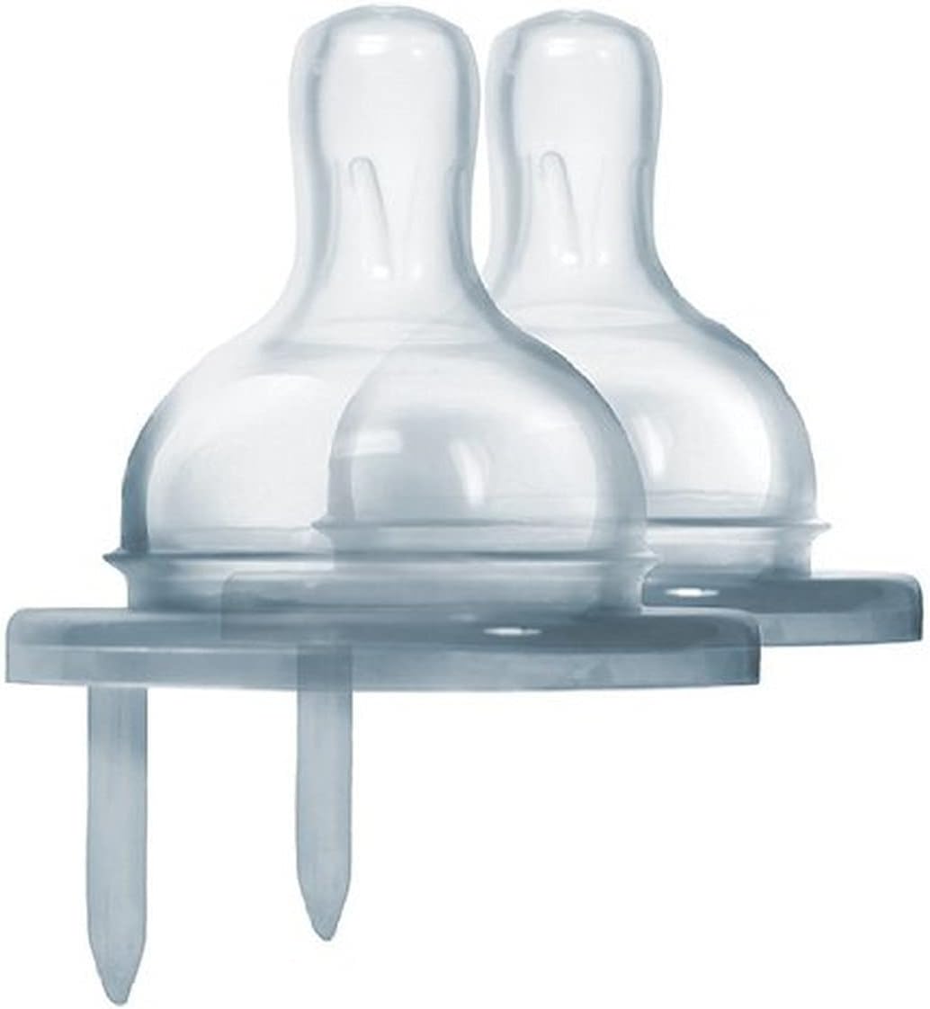 Kiki Bottle Replacement 2-Pack - 100% Medical-Grade Silicone, Anti-Colic, NonPlastic - Suitable for Infants & Babies 3+ Months (Medium Flow)