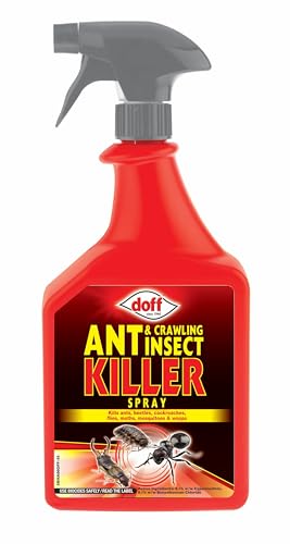 Doff Ant & Crawling Insect Killer Spray | Fast-Acting Insecticide for Ants Fleas Cockroaches & More | Ready-to-Use Pump Spray for Indoor & Outdoor Use | 1 Litre