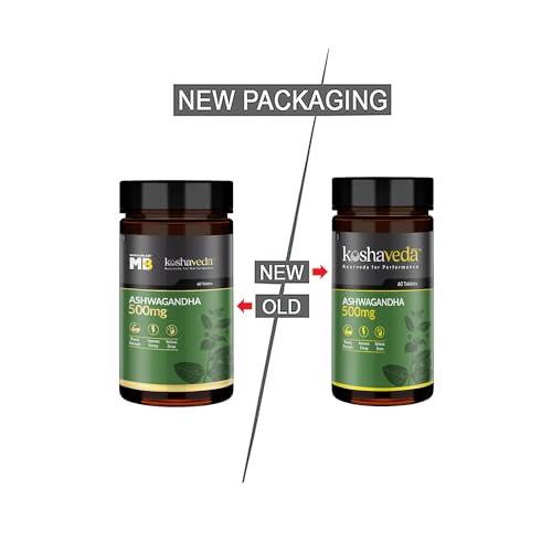 Image of Koshaveda Ashwagandha 500mg (60 Tablets) | Ayurveda for Performance, Ayush Approved, High Strength Potent Formula | Boost Muscle Mass & Strength, Enhance Immunity