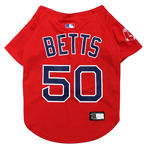 Image of Pets First Mookie Betts Jersey - Licensed MLBPA Apparel for Dogs & Cats - MLB Boston Red Sox Mesh Jersey, X-Large