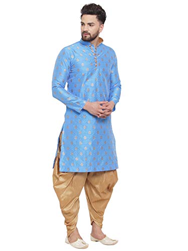 Image of Larwa Men's Cotton Silk Kurta And Salwar Dhoti Set