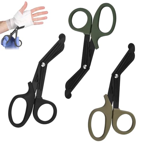 COZERI 3 Pack Schere Medical Scissors Verbandschere Edelstahl Medizinische Schere mit Abgewinkeltem Kopf für Erste Hilfe und Pflege