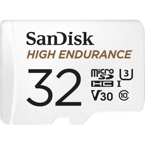 SanDisk High Endurance microSD Karte 32GB (für Dashcams und Heimüberwachungssysteme, hohe Belastbarkeit und Haltbarkeit, Full HD-Videos aufnehmen)