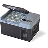 山善 ELEIN ポータブル保冷温庫 ポータブル冷蔵庫 車載冷蔵庫 9L (AC/DC/バッテリー 3WAY電源) -18℃~60℃ 車載 冷蔵庫 冷凍庫 小型 クーラーボックス 保温機能付き ソーラーパネル接続可能 ブルーグレー YFR-DC90