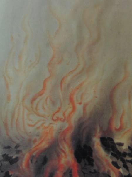 Amazon.co.jp: 横山 大観、焚火2、画集画、額装付 ara : Home & Kitchen