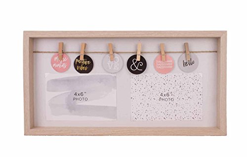 HANTAJANSS Photo Board Display Unique Wall Mount Hanging Picture Frame Clothespin Frame 16