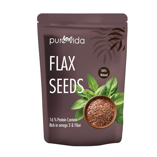 Image of Purevida Flax Seeds 200gm | Raw Alsi Seeds for Hair Growth, Smoothies, Baking | Rich in Omega-3, Fiber, Protein & Essential Nutrients | 100% Natural, Gluten-Free | Superfood for Optimal Health