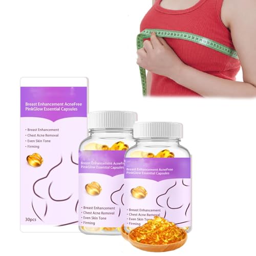 Capsulas de Aumento de Pecho,Aceite Natural para Aumento de Pecho, Suero Reafirmante para Mujeres Aumento de Pecho y Gluteos (2 Bottle)