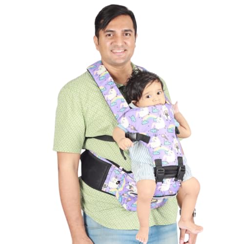 Image of My Giraffe Hippy Snug 2-in-1 Hip Seat Baby Carrier, Purple Unicorn