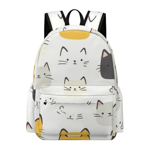 Sac à dos rayé chat pour voyage et école primaire, le grand sac à bandoulière enfants et étudiants