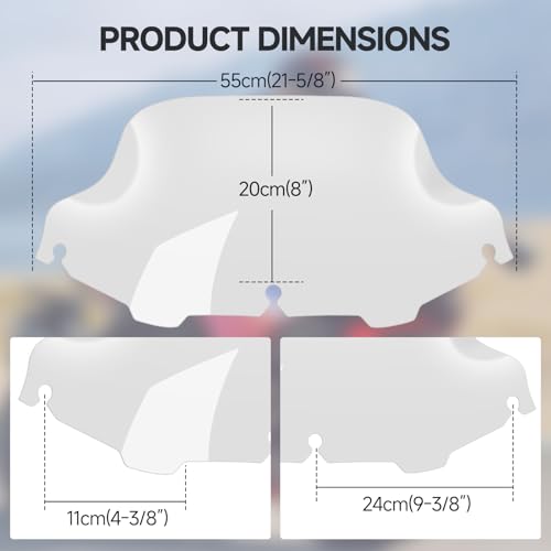 Image of 8 inch Clear Motorcycle Wave Windshield Windscreen Wind Splitter Fit For 1996-2013 Harley Davidson Touring Street Glide Electra Glide Tri Glide Flht Flhx Flhtk Flhtc Flhtcu