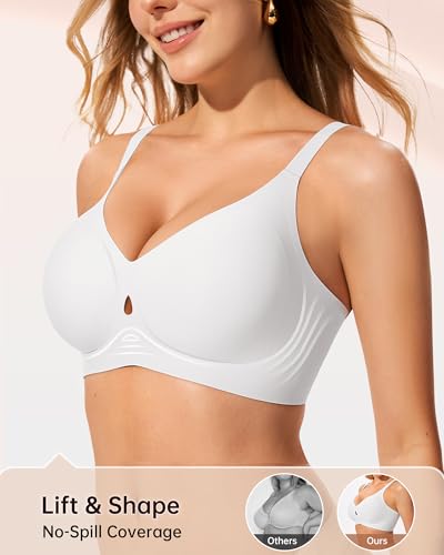 Image of LetsJoli Wireless Bras for Women No Underwire Jelly Bras Seamless Push Up Full Coverage Bralettes Comfortable Everyday Bra
