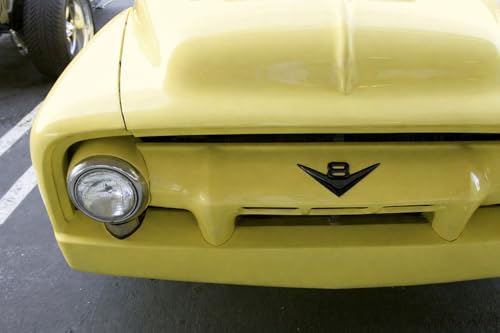 Image of iJDMTOY Vintage Style 3D Matte Black Alloy Metal V8 Emblem Compatible with Grille Hood Trunk Fender Side Door, etc