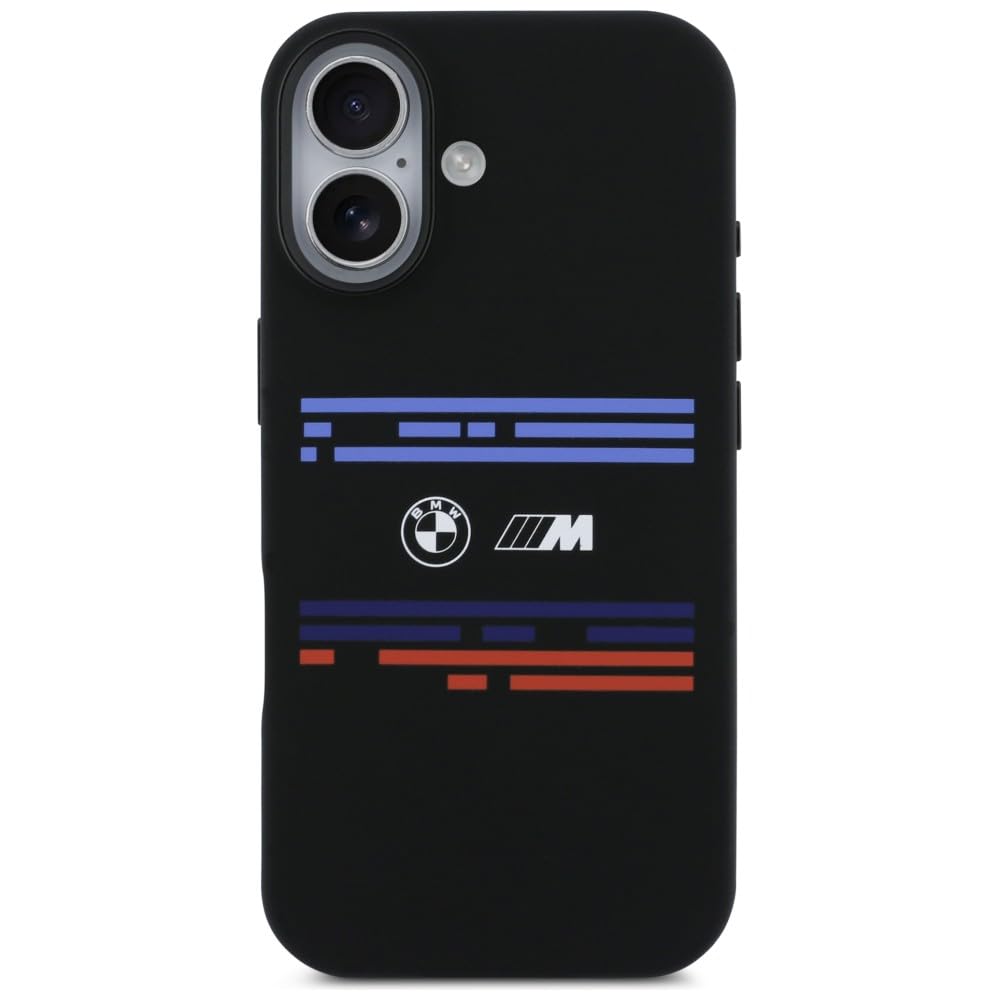 CG MOBILE BMW M - Tira horizontal de silicona compatible con funda MagSafe para iPhone 17 (negro)