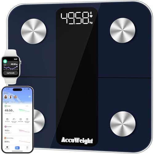 ACCUWEIGHT Smart Body Fat Scale, Heart Rate Display Bathroom Scal...