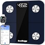 ACCUWEIGHT Smart Body Fat Scale, Heart Rate Display Bathroom Scales for Body Weight with High Precision Sensor & APP Composition Monitor for BMI, BMR, Muscle, Protein, Water Percentage, kg/lb/st:lb