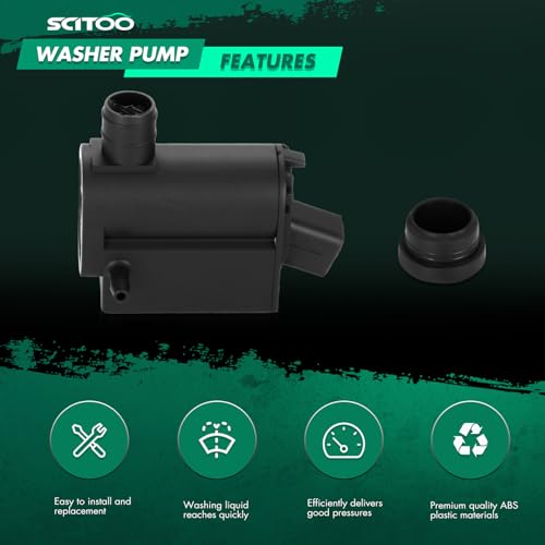 Image of SCITOO Windshield Washer Pump Replacement For Kia For Forte | Direct fit for 2011-2016 For Kia For Forte|2010-2016 For Kia For Forte Koup|Replaces OE 98510-2K000|98510FD100|With Grommet