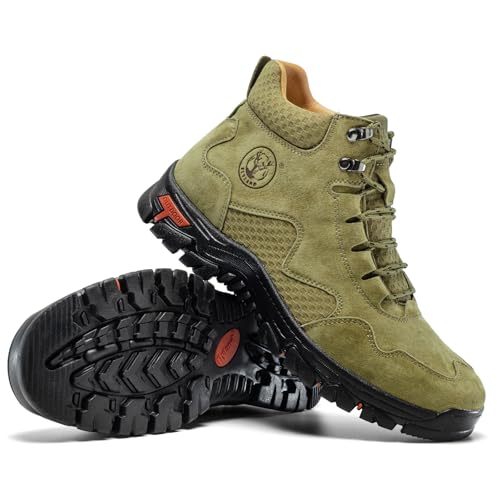 Image of FLYLAND Men's Chukka Boots Casual Leather Shoes Ankle Shoes Non Slip Breathable Comfortable Mid Top for Outdoor Driving Walking