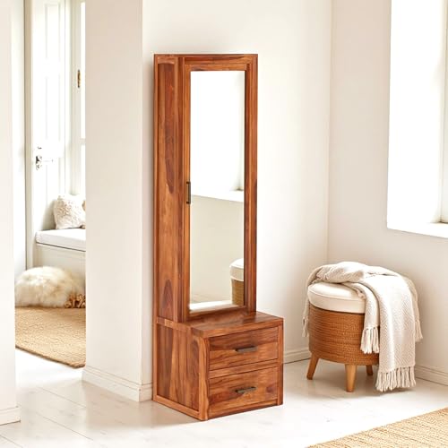 Image of Sheesham Solid Wood Dressing Table for Bedroom with Drawer