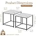 Garden 4 you Coffee Table Set of 2, Modern Faux Marble Nesting Table, Metal Frame Square Center Table Set, Side Tables, Nesting Coffee Table for Living Room, Bedroom and Small Spaces, 19.7in Black
