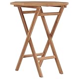 vidaXL Folding Garden Table 60x60x75 cm - Solid Teak Wood, Versatile and Weather- Outdoor Furniture for Patio, Deck