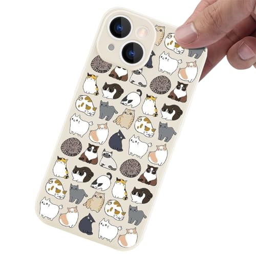 Coque iPhone 14 magnétique silicone chat antichoc microfibre - 5