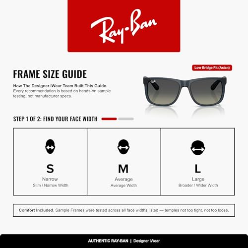 Image of Ray-Ban RB4165F Justin Classic Square Sunglasses for Men