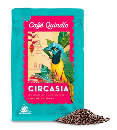 Image of Cafe Quindio Medium Roast 100% Colombian Excelso Whole Bean Arabica Coffee - Circasia Municipal Harvest - 8.8 Ounce (Pack of 1)