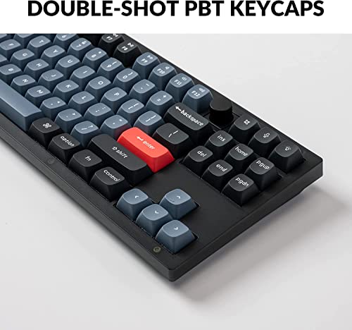 Image of Keychron V3 Wired Custom Mechanical Keyboard Knob Version, TKL QMK /VIA Programmable Macro with Hot-swappable K Pro Brown Switch Compatible with Mac Windows Linux (Frosted Black-Translucent)