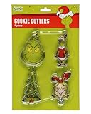 MJC Grinch Cookie Cutters - 4-Piece Set - Dr. Seuss How The GRINCH Stole Christmas Character Shapes