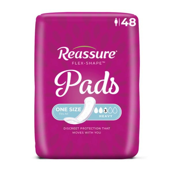 Reassure Flex-Shape Pads, Heavy Absorbency - 48 per Bag