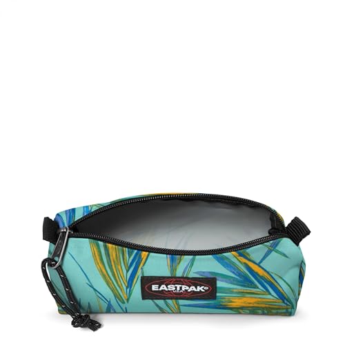 Image of EASTPAK Benchmark Single Pencil Case - Water-Resistant Polyester, Zipper Compartment, Lightweight & Durable, Brize Palm Aqua