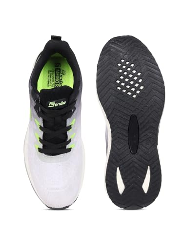 Image of Birde Stylish Comfortable Regular Wear EVA-TPR-TPU Running Black:White (Branded Box) Sports Shoes for Men