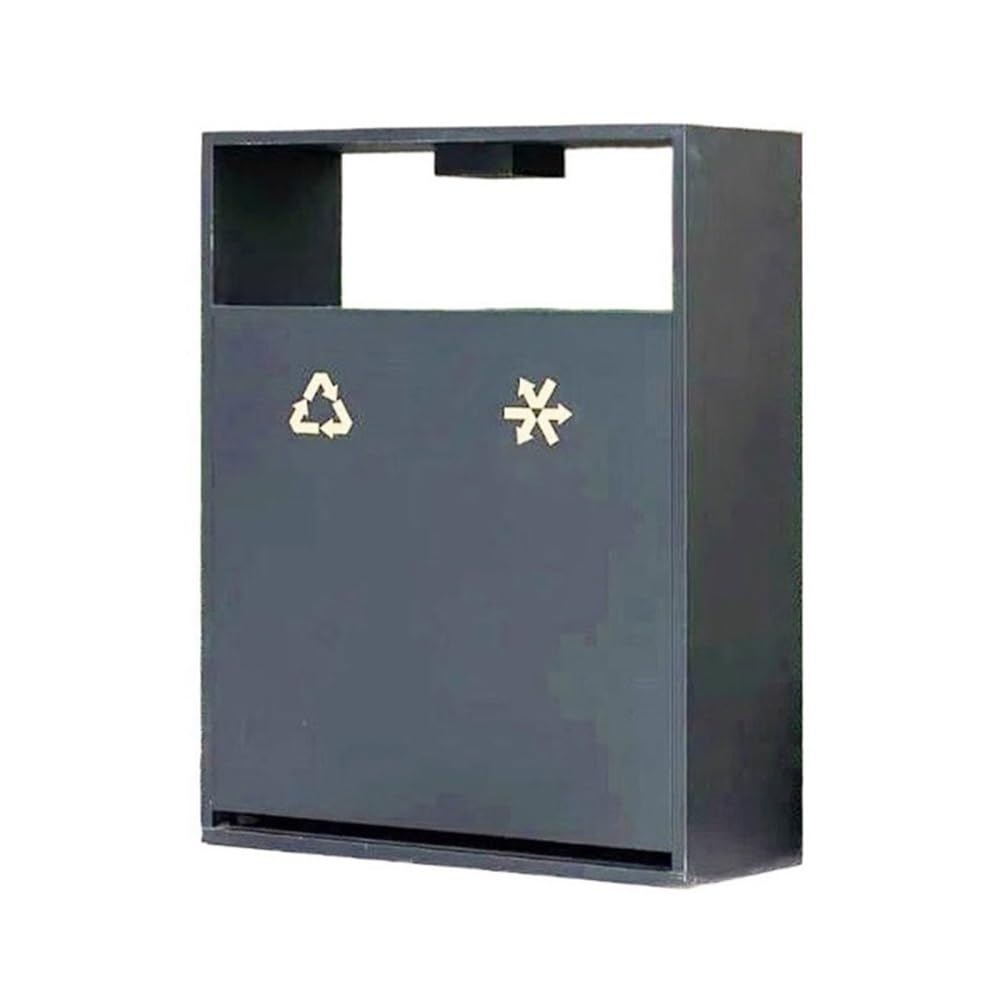 Outdoor Trash Can, Outdoor Public Area Trash Can with Ashtray Double Box Galvanised Steel Rubbish Bin