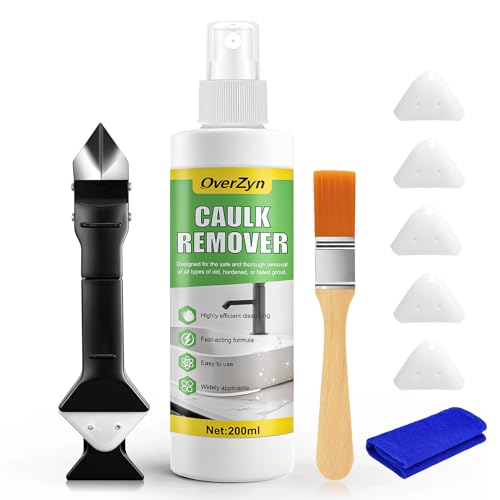 OverZyn Caulk Remover, Silicone Remover with Caulk Removal Tool Powerful Penetration Rapid...