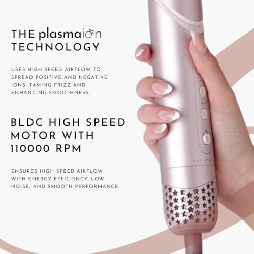 Image of Winston Flexy 8 in 1 Hair Multi Styler with Auto-Wrap Curler | 1400W High-Speed Ionic Hot Air Brush & Dryer | Straightens, Curls, Volumizes & Smooths | Anti-Frizz Styling Tool for Women | Travel Case Included