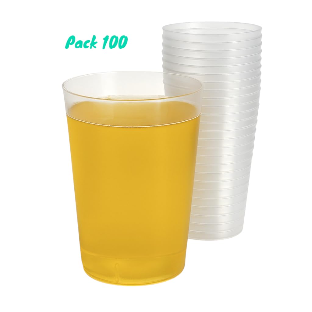Sanjoma Vasos Reutilizables 480 ml Plástico Duro Transparente Reforzado Resistentes Aptos para Lavavajillas Sin BPA