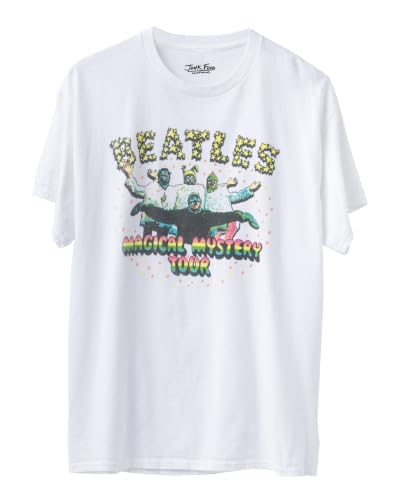 Junk Food Unisex Adult Beatles Magical Mystery Tour Tee - Les Beatles, Paul McCartney, John Lennon, RIngo Starr, George Harrison Junk Food Unisex Adult Beatles Magical Mystery Tour Tee