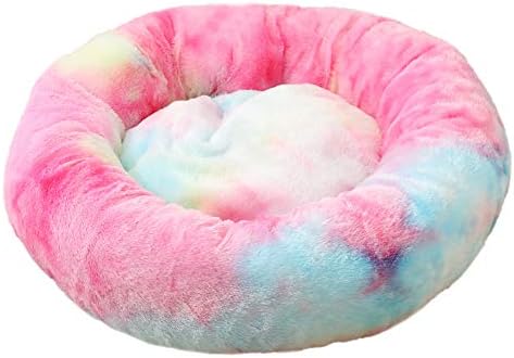 SYLC Donut Pet Bed, Donut Dog Bed Large, Donut Pet Bed for Cats, Pet Cave Bed, Dog Round Bed Medium, Warm Cave Nest Sleeping Bed, Luxury Cat Cushion (L(60cm),Teal)