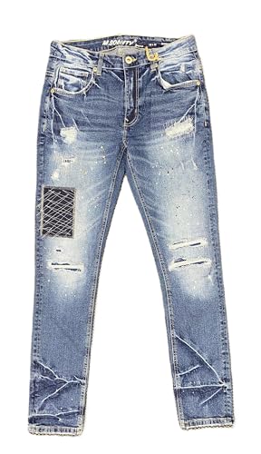 M.Society - Mens Stretch Skinny Fit Blue Jeans (MS-80309)