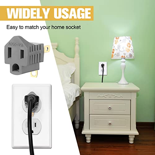 20 Pieces 3 Prong to 2 Prong Adapter Polarized 3 Pin to 2 Pin Power for Wall, Grounding Converter Adapter, Outlets Plugs Household Appliances(Gray) - Thumbnail 5