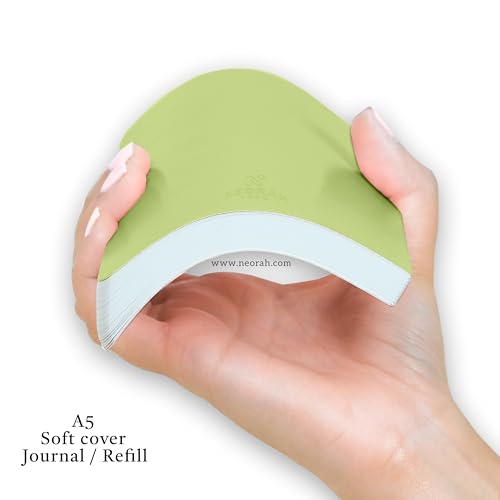 Image of NEORAH - A5 Dotgrid Notebook SOFT COVER |Organiser REFILL |Dotted notebook Journal | 110 GSM | 160 pages(Size 21 cm x 14.8 cm)Planner Journaling Writing Note Taking Diary,Travellers Journal-LIGHTGREEN