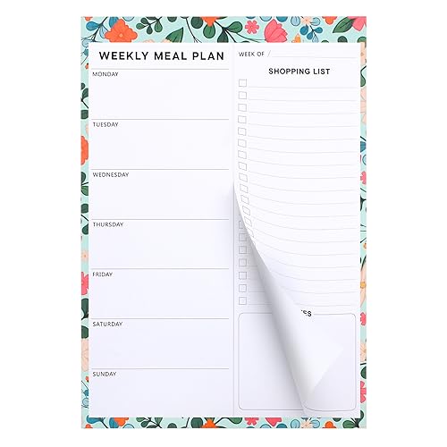 60 Sheets Weekly Meal Planner Pad with Shopping List Magnetic 7x10